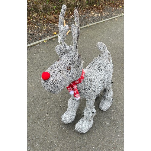 548 - Large reindeer Christmas floor standing decoration with LEDS measures approximately 37 inches tall b... 