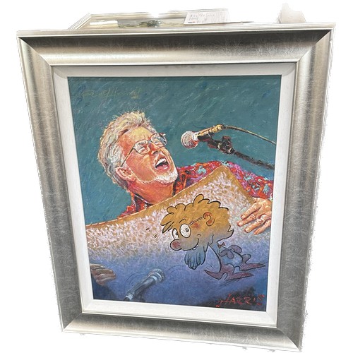 285 - Framed print signed Rolf Harris measures approx 33 inches tall by 28 wide