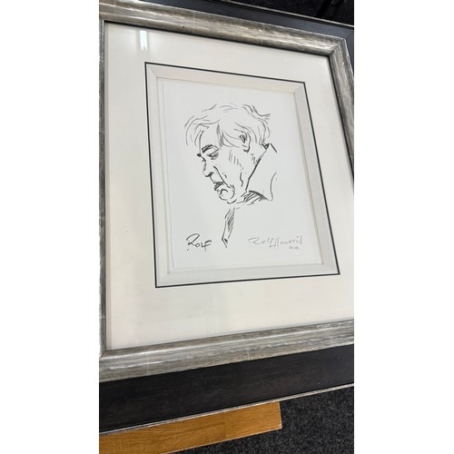 279 - Framed sketch print signed ' Rolf Harris' measures approx 27 inches long by 23 wide