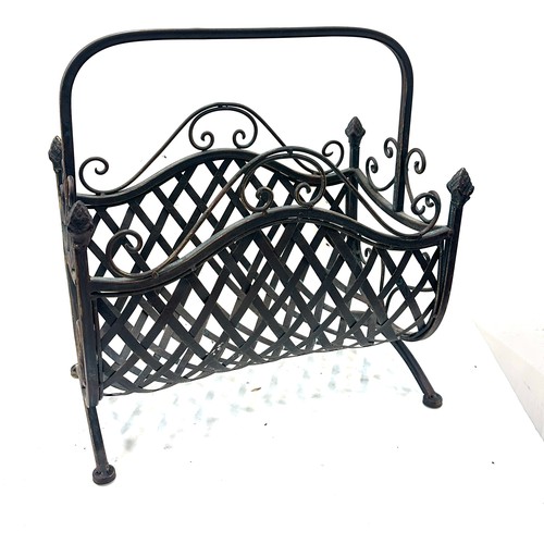 262 - Metal log basket, Height 16 inches, Width 16 inches, Depth 9 inches