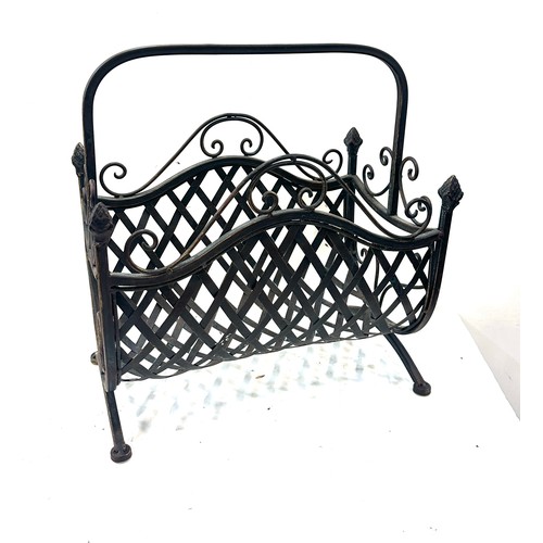 262 - Metal log basket, Height 16 inches, Width 16 inches, Depth 9 inches