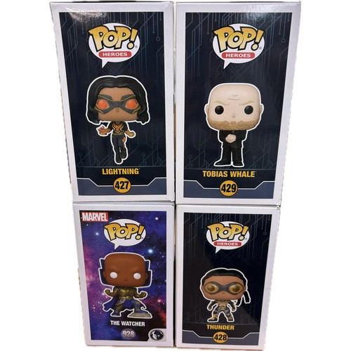 67 - Boxed Funko Pop Heros Black Lightning, What if vinyl figures to include  427 Lightning, 428 Thunder,... 