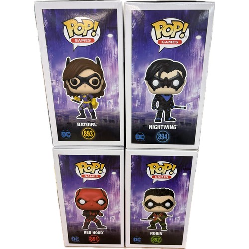 45 - Boxed Funko Pop games Gotham Knights vinyl figures to include  891 Red Hood, 892 Robin, 893 Batgirl,... 