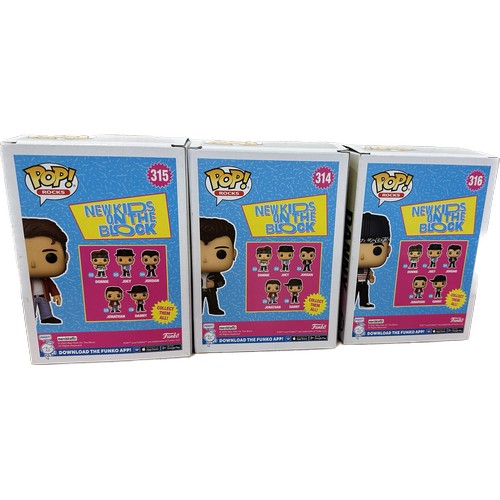 64 - Boxed Funko Pop Rocks ' New Kids on the Block' , ' Jonathan', ' Jordan' and ' Danny