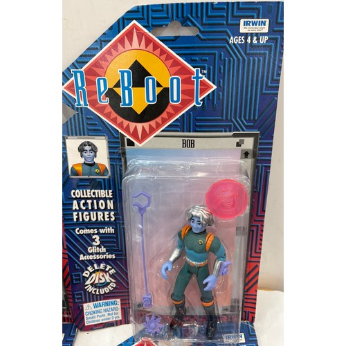 240 - Set 7 factory sealed Reboot figures to include Megabyte, Hack, Slash, Enzo, Dot, Hexadecimal, Bob