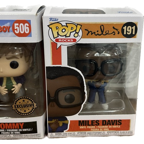 3 - Boxed Funko Pop Movies, Animation and Rocks to include ' Goku ( driving exam ),  ' Tommy' and ' Mile... 