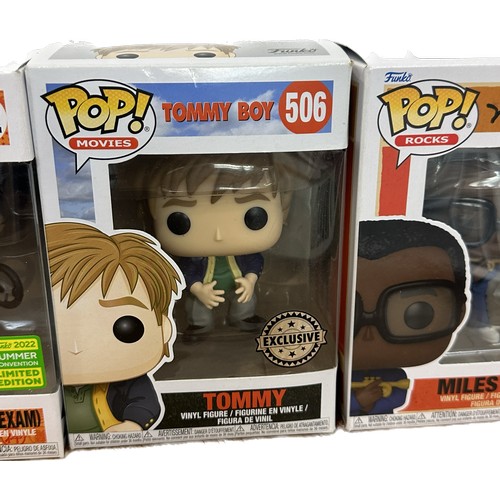 3 - Boxed Funko Pop Movies, Animation and Rocks to include ' Goku ( driving exam ),  ' Tommy' and ' Mile... 