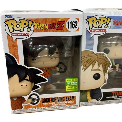 3 - Boxed Funko Pop Movies, Animation and Rocks to include ' Goku ( driving exam ),  ' Tommy' and ' Mile... 