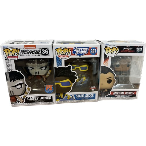 78 - Boxed Funko Pop Comics, Heroes to include ' Casey Jones', ' Static Shock' and ' America Chavez'