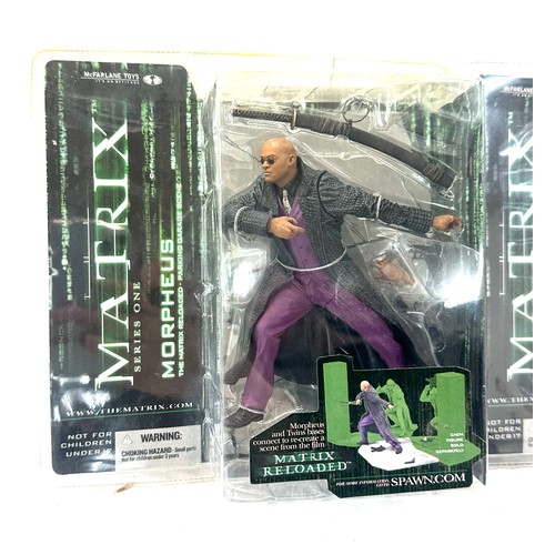 13 - McFarlane Toys 2003 Series One - The Matrix 'Morpheus Parking Garage Scene' , and ' The Matrix Serie... 