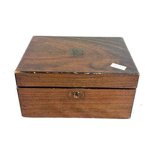 104 - 2 Vintage wooden pieces to include  tea caddy measures approximately 7 inches tall 14 inches wide 7 ... 