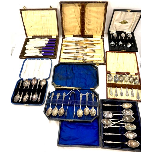 68 - Selection 7 cased silver plated cutlery sets