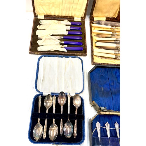 68 - Selection 7 cased silver plated cutlery sets