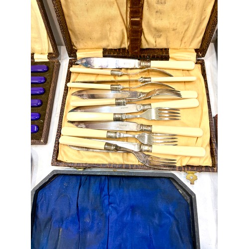 68 - Selection 7 cased silver plated cutlery sets