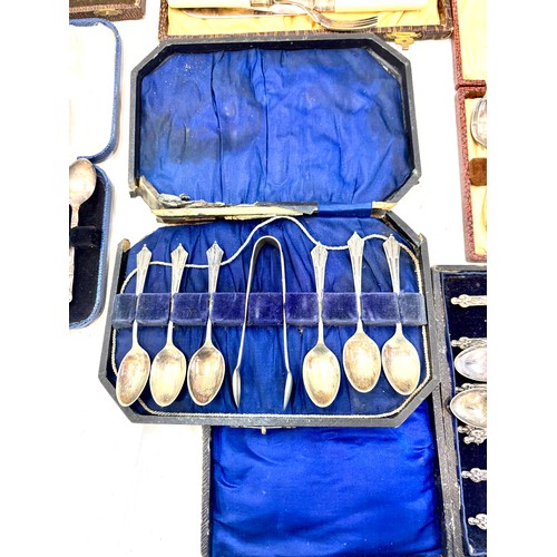 68 - Selection 7 cased silver plated cutlery sets