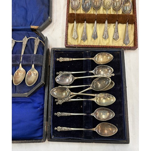 68 - Selection 7 cased silver plated cutlery sets