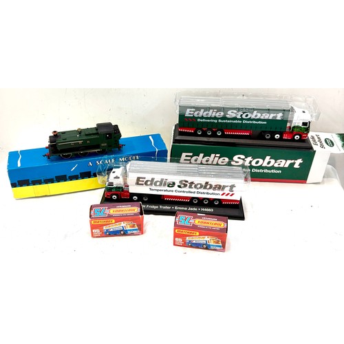 81 - Boxed Eddie Stobart vehicles collectors models, Two Boxed Matchbox 75 collection cars 65 Airport coa... 