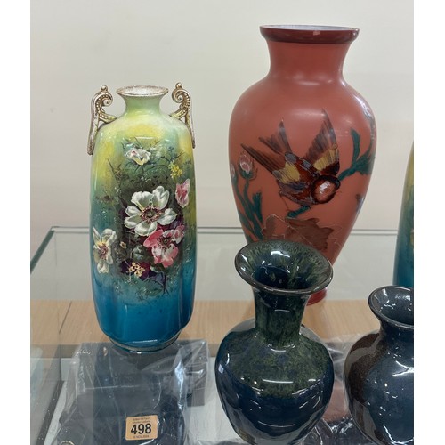 129 - Selection of assorted vases includes hand painted etc, tallest measures approximately 12 inches