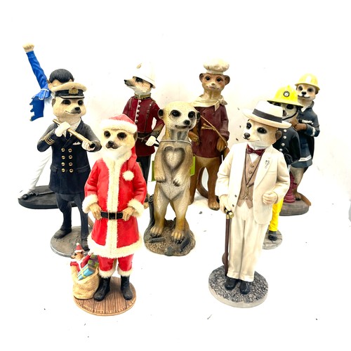 70 - Selection of novelty meerkats ornaments overall height approximately 11 inches