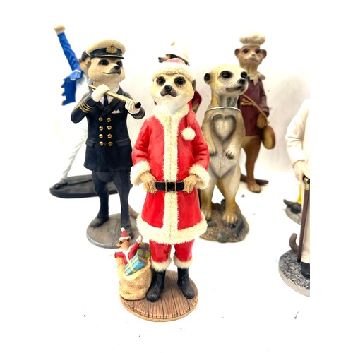 70 - Selection of novelty meerkats ornaments overall height approximately 11 inches