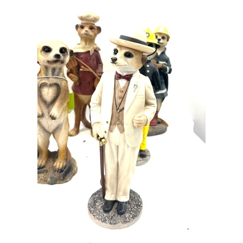 70 - Selection of novelty meerkats ornaments overall height approximately 11 inches