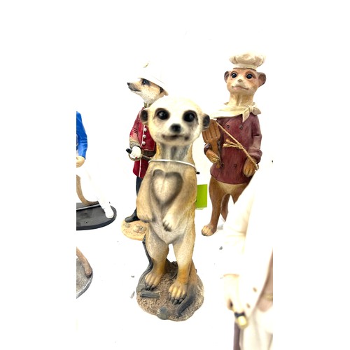 70 - Selection of novelty meerkats ornaments overall height approximately 11 inches