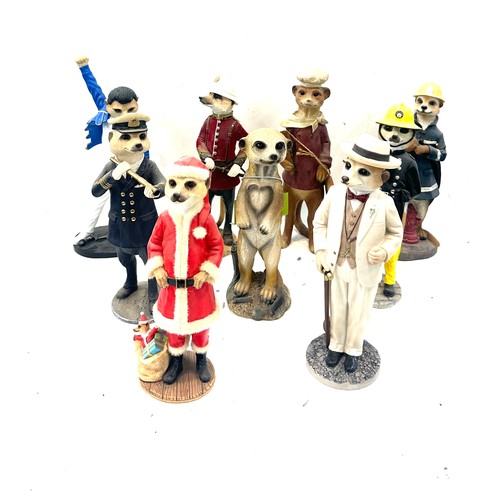 70 - Selection of novelty meerkats ornaments overall height approximately 11 inches