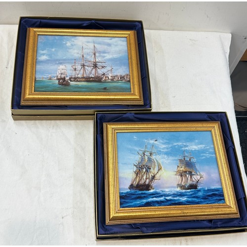 94 - Hornblower and the Atropos by Robert Taylor- Davenport porcelain plaques, Height 10 inches, Width 12... 