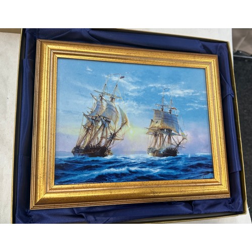 94 - Hornblower and the Atropos by Robert Taylor- Davenport porcelain plaques, Height 10 inches, Width 12... 