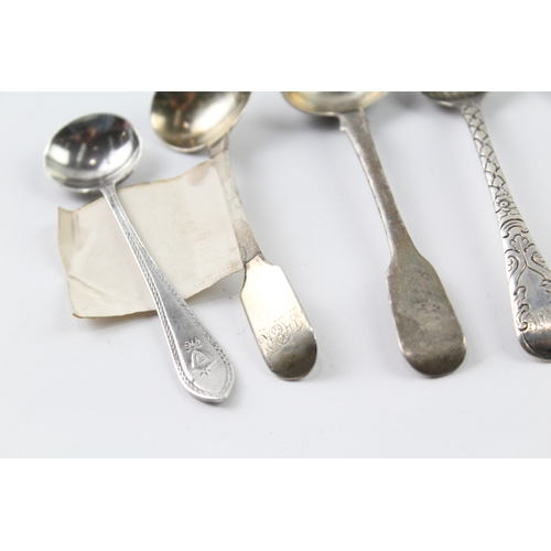 1 - 9 x .925 sterling silver econdiment spoons inc georgian