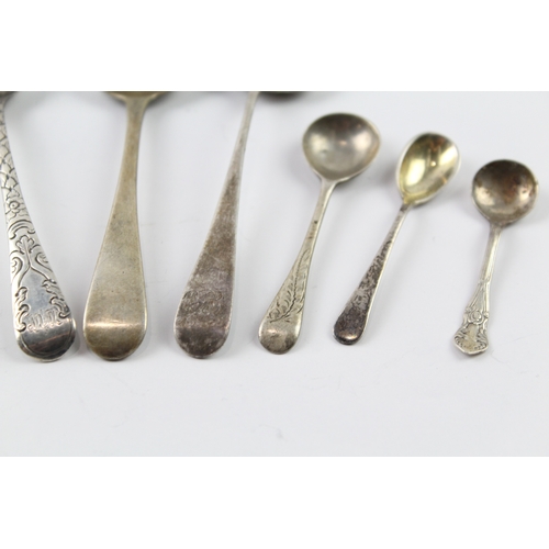 1 - 9 x .925 sterling silver econdiment spoons inc georgian