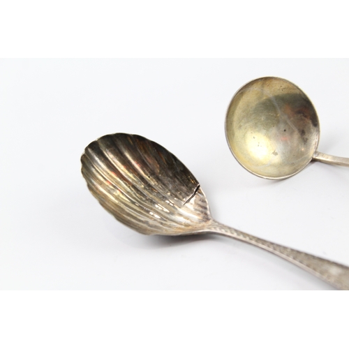 9 - 3 x .925 sterling silver spoons inc georgian, caddy etc