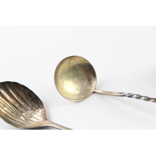 9 - 3 x .925 sterling silver spoons inc georgian, caddy etc