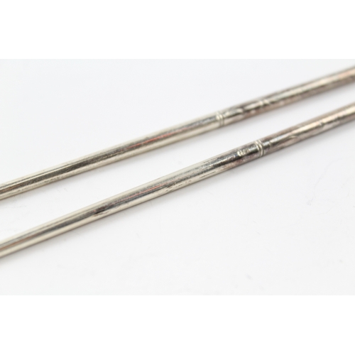 12 - stamped .925 sterling silver chopsticks