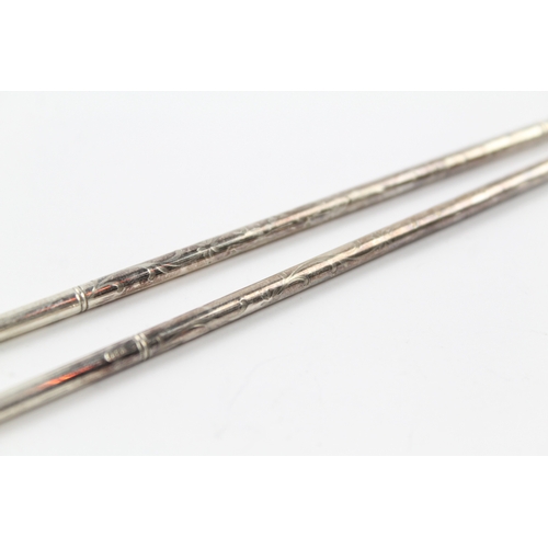 12 - stamped .925 sterling silver chopsticks