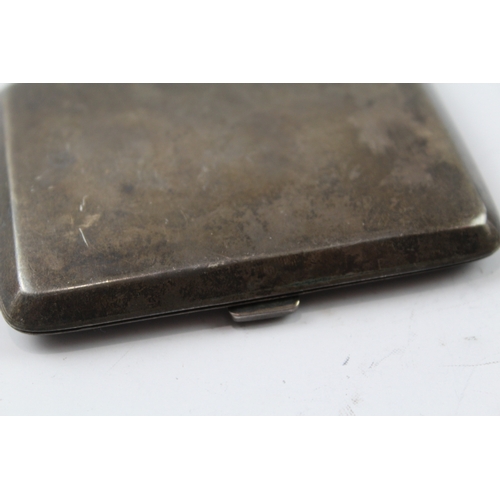 14 - vintage 1930's .925 sterling silver plain cigarette case