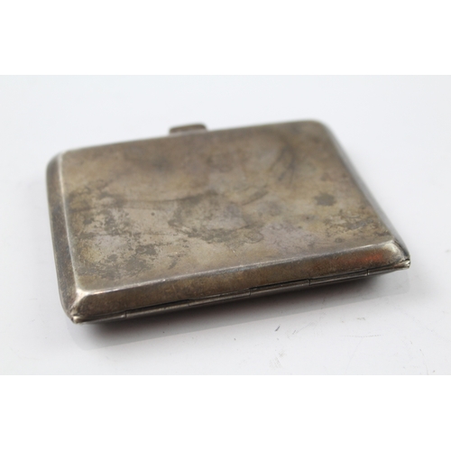 14 - vintage 1930's .925 sterling silver plain cigarette case