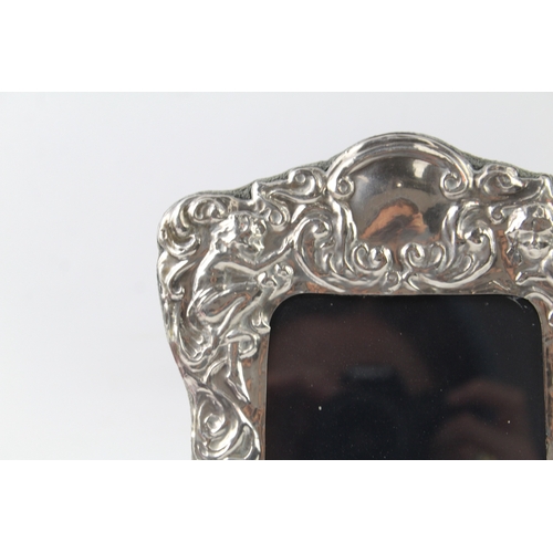 23 - vintage .925 sterling silver cherub detailed medium photograph frame (328g)