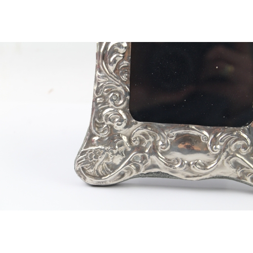 23 - vintage .925 sterling silver cherub detailed medium photograph frame (328g)