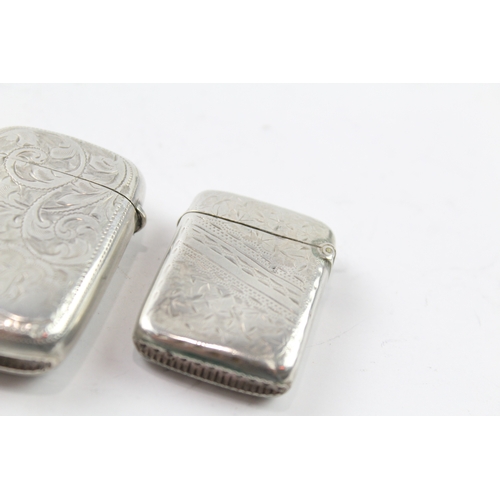 26 - 3 x .925 sterling silver vesta / match cases