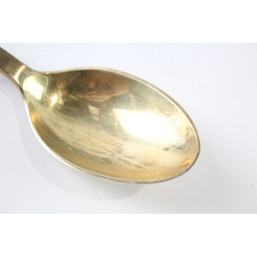 34 - denmark stamped .925 sterling silver enamel spoon