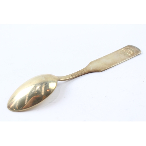 37 - denmark stamped .925 sterling silver enamel spoon