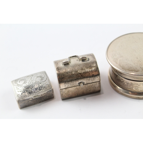 38 - 4 x .925 sterling silver pill boxes