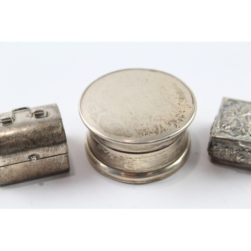 38 - 4 x .925 sterling silver pill boxes