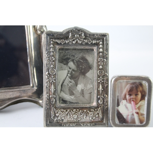 39 - 3 x .925 sterling silver photograph frames