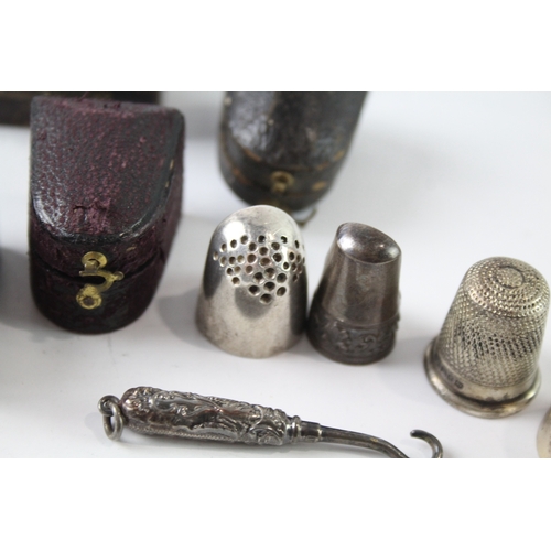 48 - 6 x .925 sterling haberdashery & cases