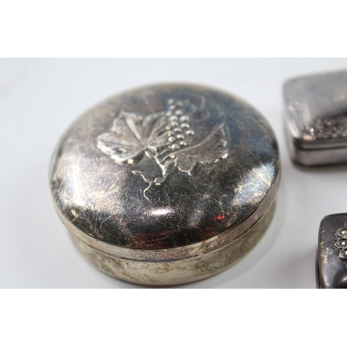 51 - 5 x .800 & .925 sterling silver pill / trinket boxes