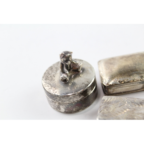 52 - 5 x .925 sterling silver pill / trinket boxes