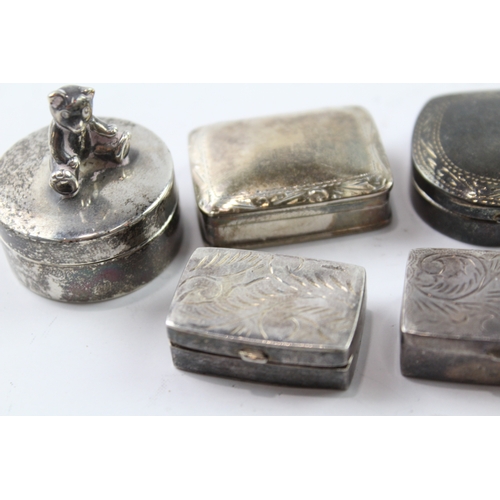 52 - 5 x .925 sterling silver pill / trinket boxes