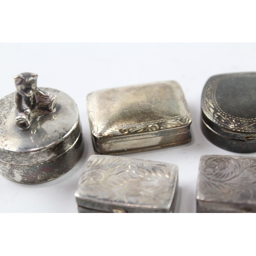 52 - 5 x .925 sterling silver pill / trinket boxes